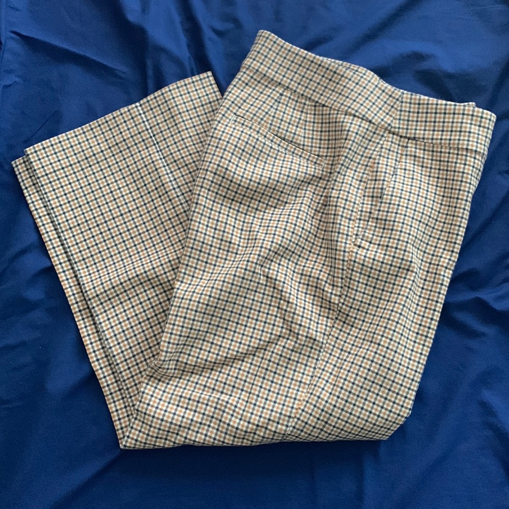Plaid pattern cropped pants